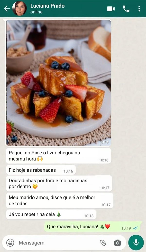 Conversa no WhatsApp: Luciana Prado · Rabanadas